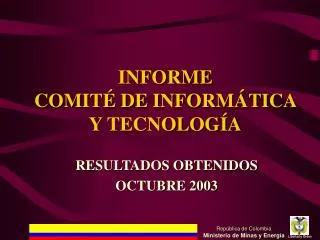informe comit de inform tica y tecnolog a