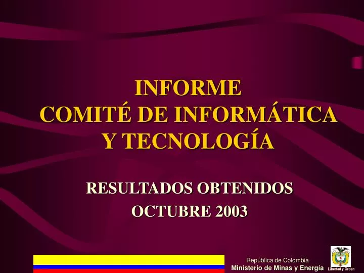 informe comit de inform tica y tecnolog a