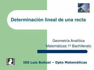 determinaci n lineal de una recta