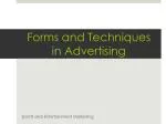 Forms and Techniques in A dvertising - slide 1