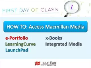 e-Portfolio LearningCurve LaunchPad x-Books Integrated Media