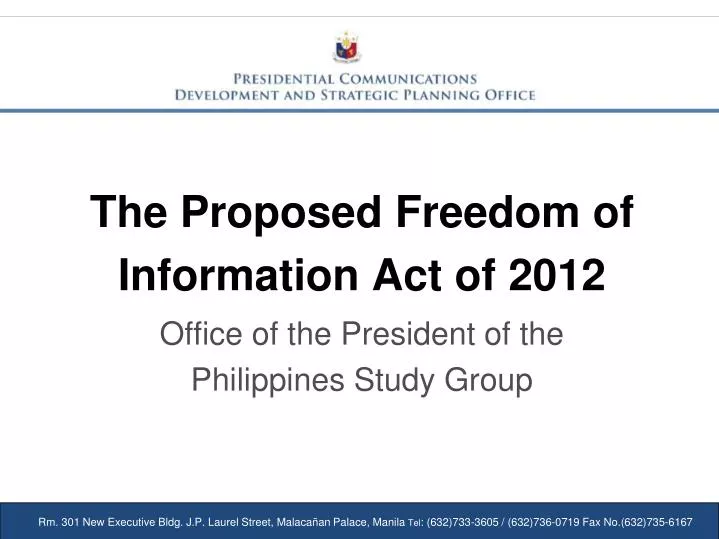 the proposed freedom of information act of 2012