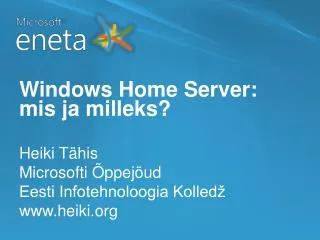 windows home server mis ja milleks
