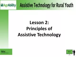 Lesson 2: Principles of Assistive Technology