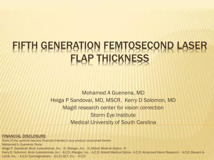 fifth generation femtosecond laser flap thickness