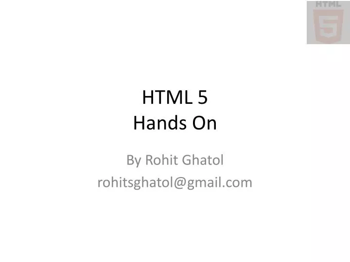 html 5 hands on