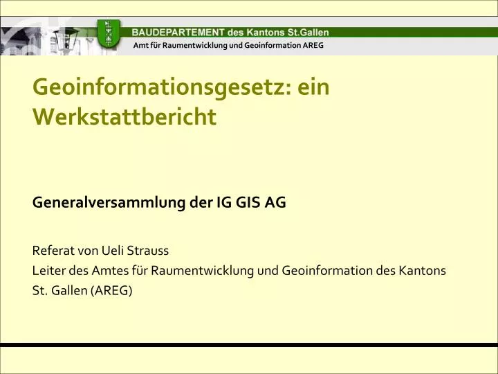 geoinformationsgesetz ein werkstattbericht