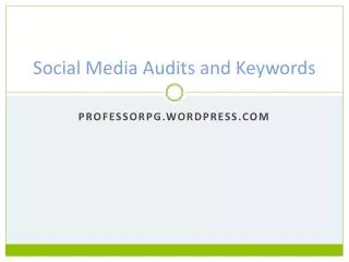 Social Media Audits and Keywords