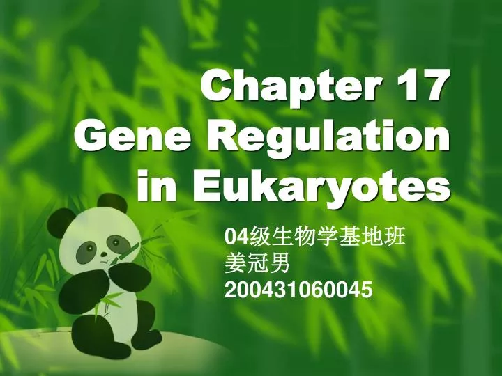 chapter 17 gene regulation in eukaryotes