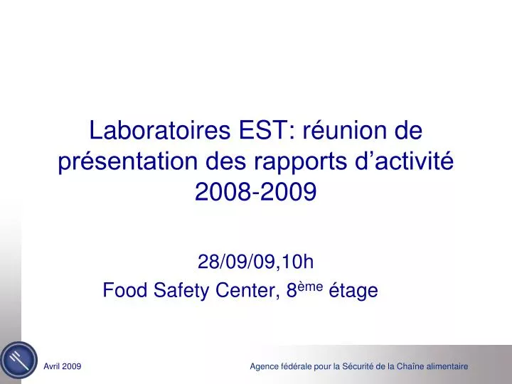 laboratoires est r union de pr sentation des rapports d activit 2008 2009