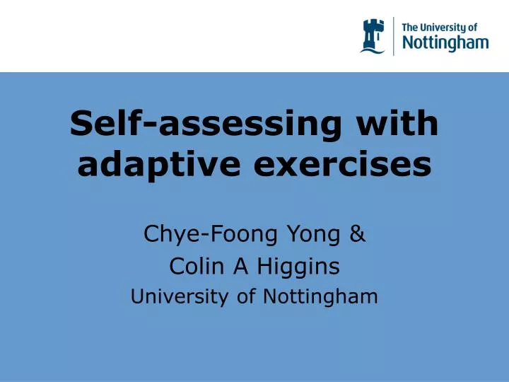 self assessing with adaptive exercises