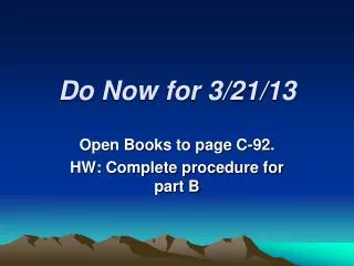 Do Now for 3/21/13