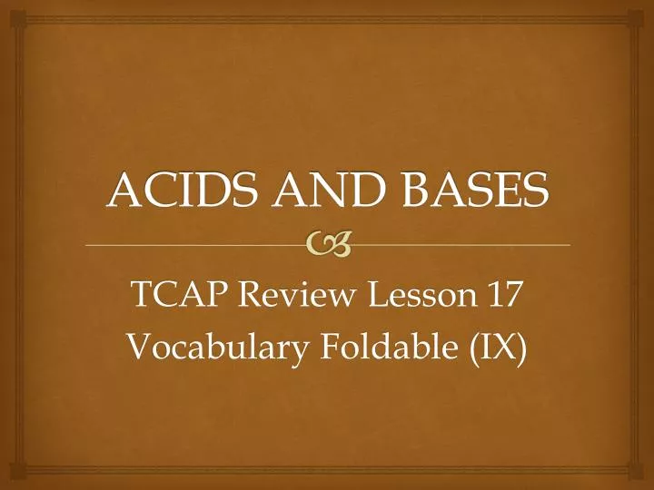 acids and bases