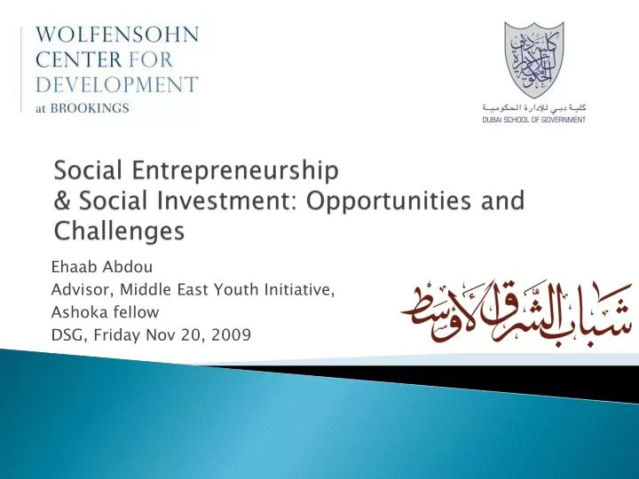 social entrepreneurship social investment opportunities and challenges