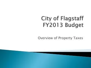 City of Flagstaff FY2013 Budget
