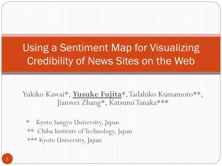 using a sentiment map for visualizing credibility of news sites on the web