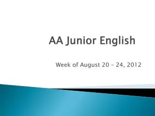 AA Junior English
