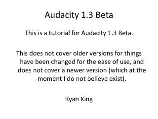 Audacity 1.3 Beta