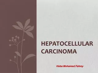 Hepatocellular Carcinoma