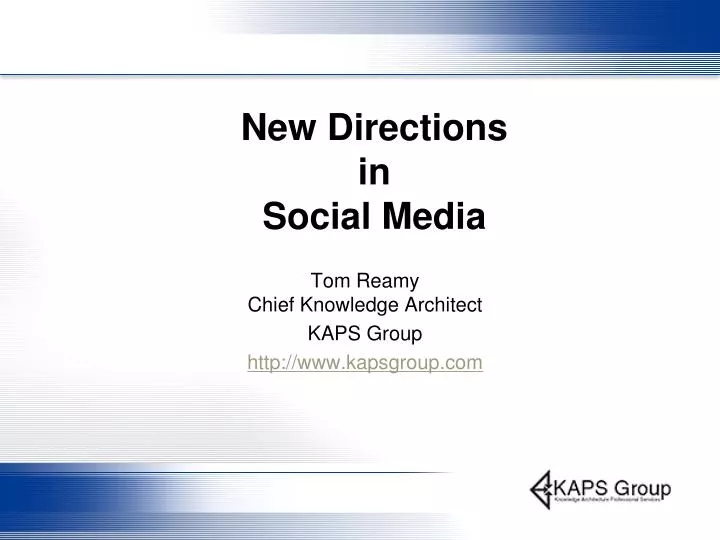 new directions in social media