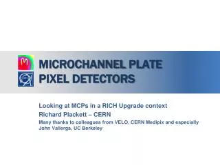 Microchannel plate pixel detectors