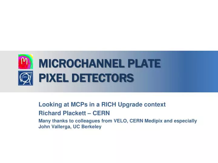 microchannel plate pixel detectors