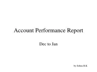 Account Performance Report