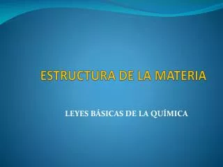 estructura de la materia