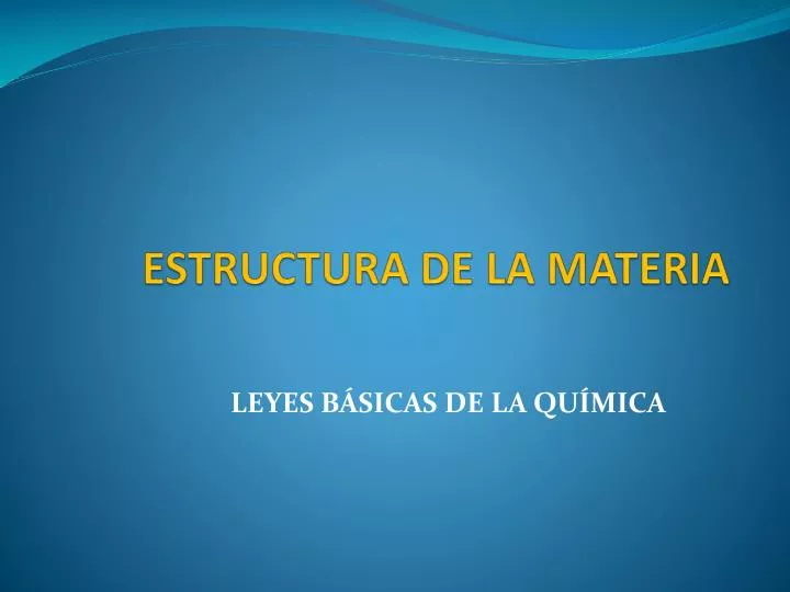 estructura de la materia