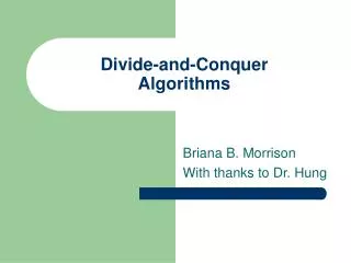 Divide-and-Conquer Algorithms
