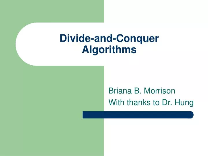 divide and conquer algorithms