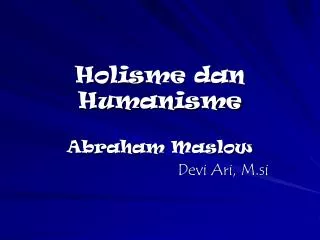 holisme dan humanisme