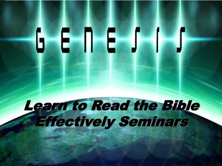 learn to read the bible effectively seminars