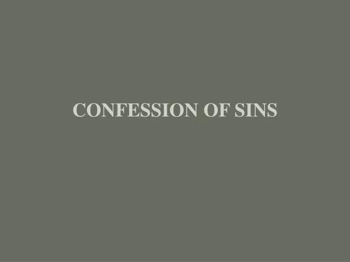 confession of sins