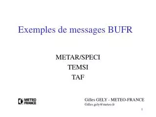 Exemples de messages BUFR