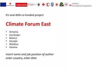EU and ADA co-funded project Climate Forum East Armenia Azerbaijan Belarus Georgia Moldova