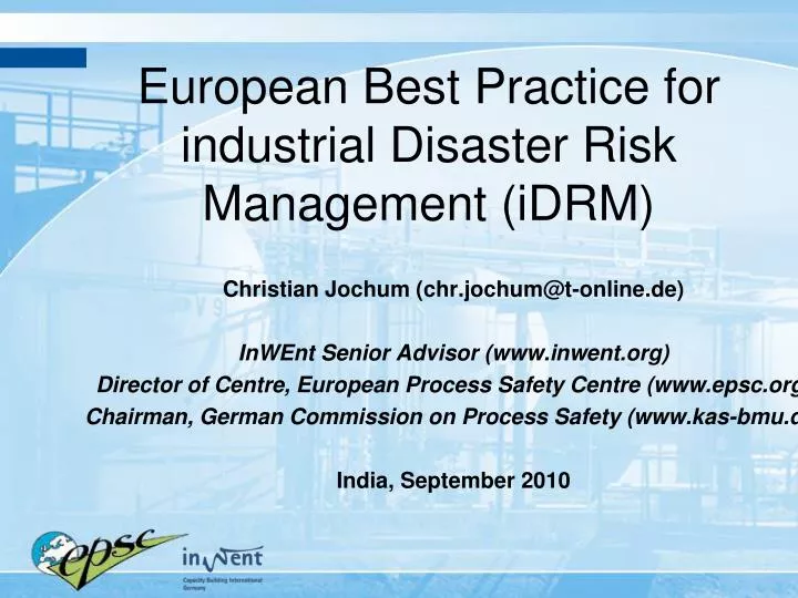 european best practice for industrial disaster risk management idrm
