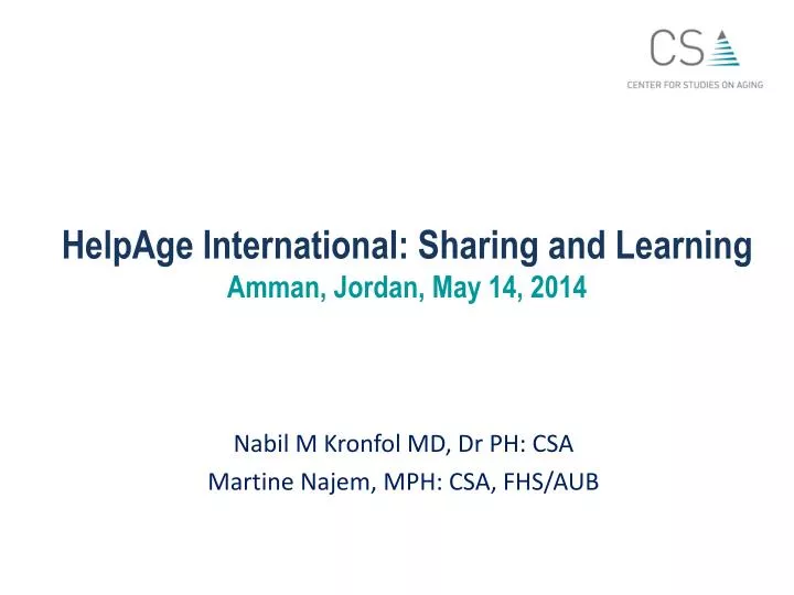 helpage international sharing and learning amman jordan may 14 2014