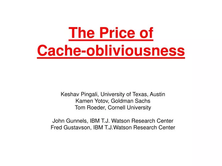 the price of cache obliviousness