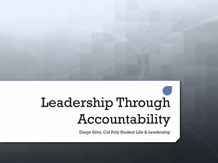 leadership through accountability