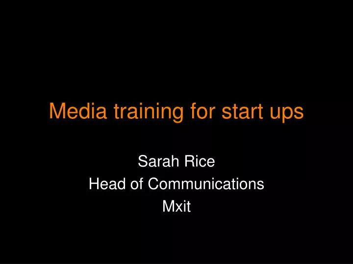 media training for start ups