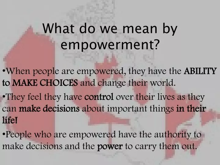 what do we mean by empowerment