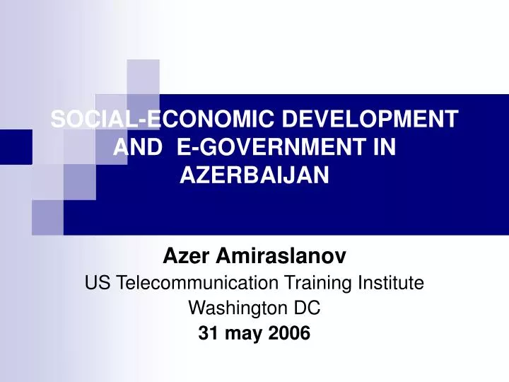 social economic development and e government in azerbaijan
