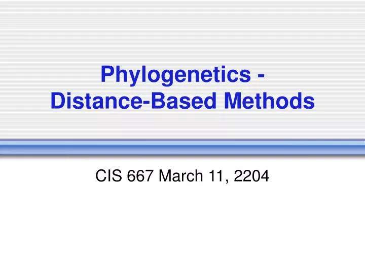 phylogenetics distance based methods