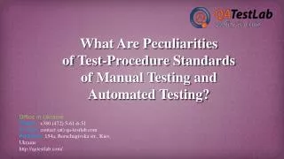 What Are Peculiarities of Test-Procedure Standards?