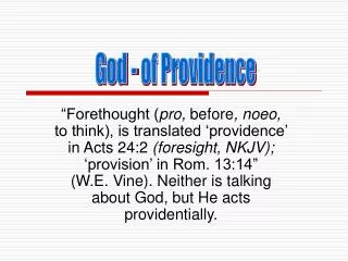 God - of Providence
