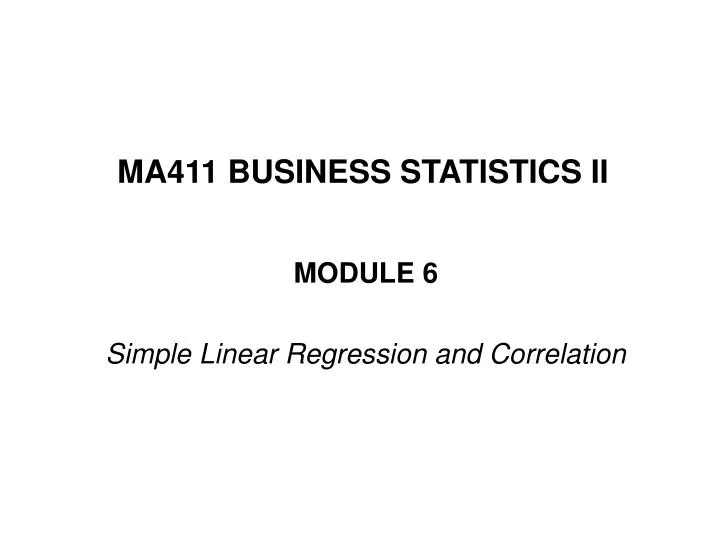 ma411 business statistics ii
