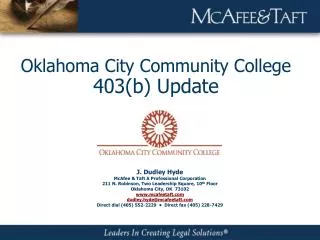 Oklahoma City Community College 403(b) Update
