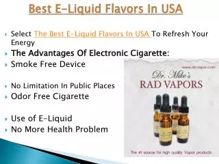 Best E-Liquid Flavors In USA