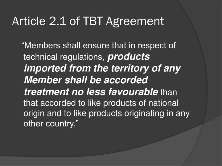 article 2 1 of tbt agreement